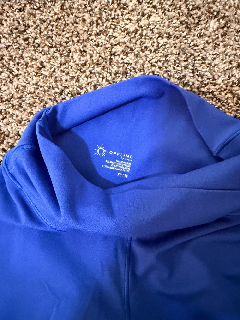 aerie offline Royal Blue High-Rise Bike Shorts with Cross Waist XSMALL - Picture 2 of 6
